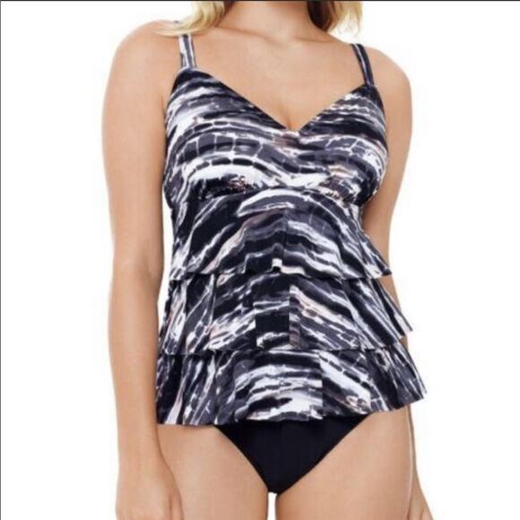 Swim Solution Triple Tiered one piece swimsuit - Picture 1 of 8